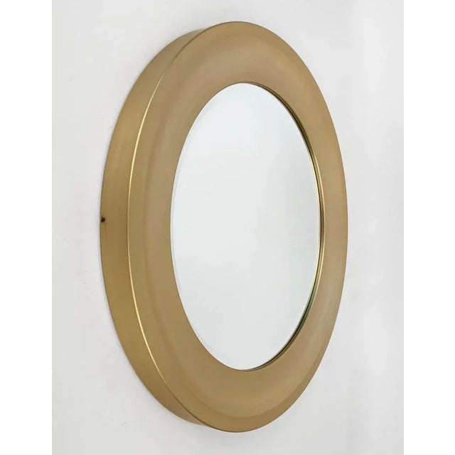 Metal Mid-Century Italian Gilded Aluminum Mirror by Sergio Mazza for Artemide, 1960s For Sale - Image 7 of 12