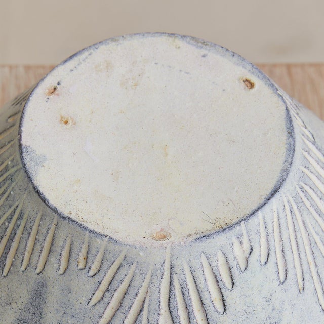 Ceramic French Ceramic Vase with Floral Motifs by Les Potiers dAccolay, 1960s For Sale - Image 7 of 7