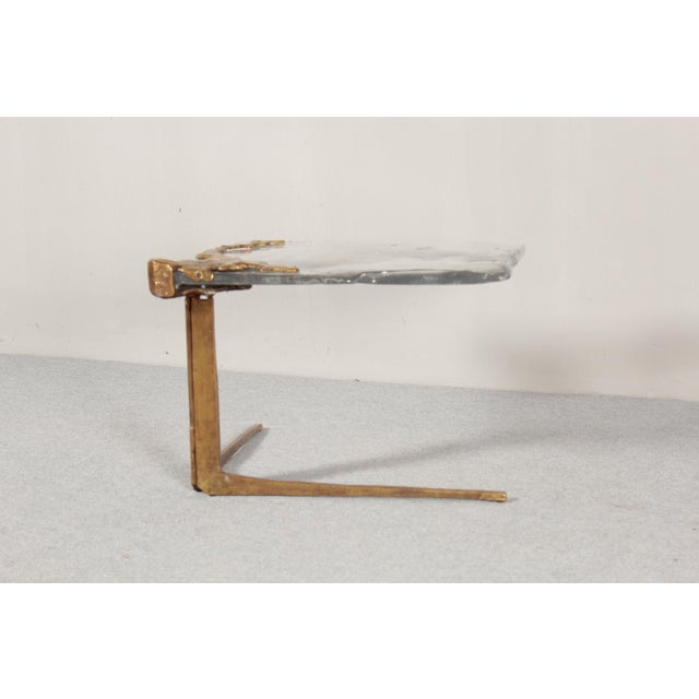 1980s Side Table in Bronze and Glass from Lothar Klute, 1982 For Sale - Image 5 of 18