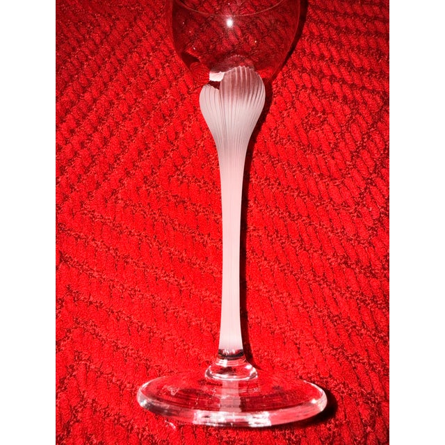 Vintage 1980s Mikasa Sea Mist Crystal Wine Glasses - Set of 7 For Sale In Baltimore - Image 6 of 12