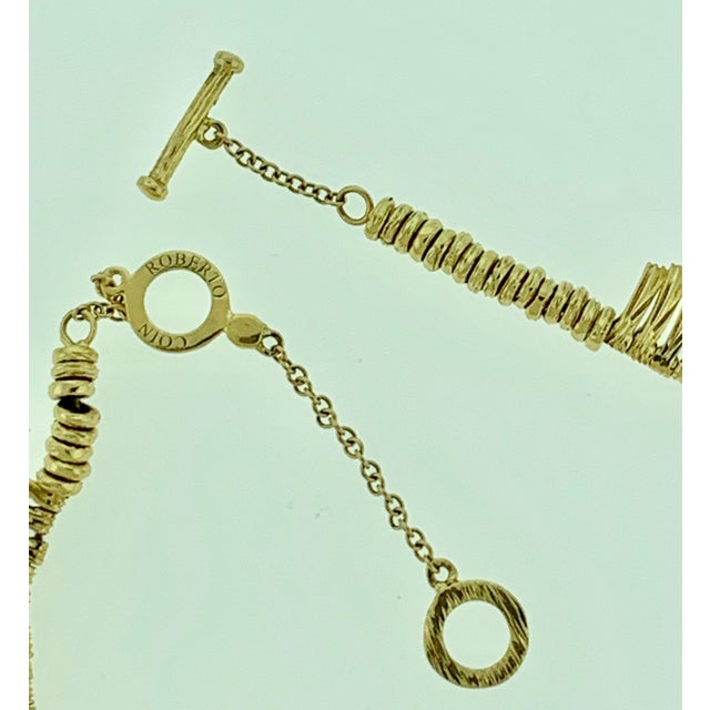 2000 - 2009 Designer Roberto Coin Diamond Elephant Skin Necklace, 18 Karat Gold 53 Grams For Sale - Image 5 of 18