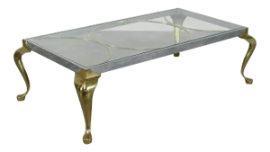 1970’s Mid-Century Modern Pace Brass and Chrome Coffee Table