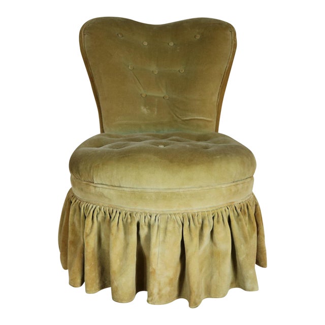 Heart Back Boudoir Accent Vanity Slipper Chair 1930s Or 1940s