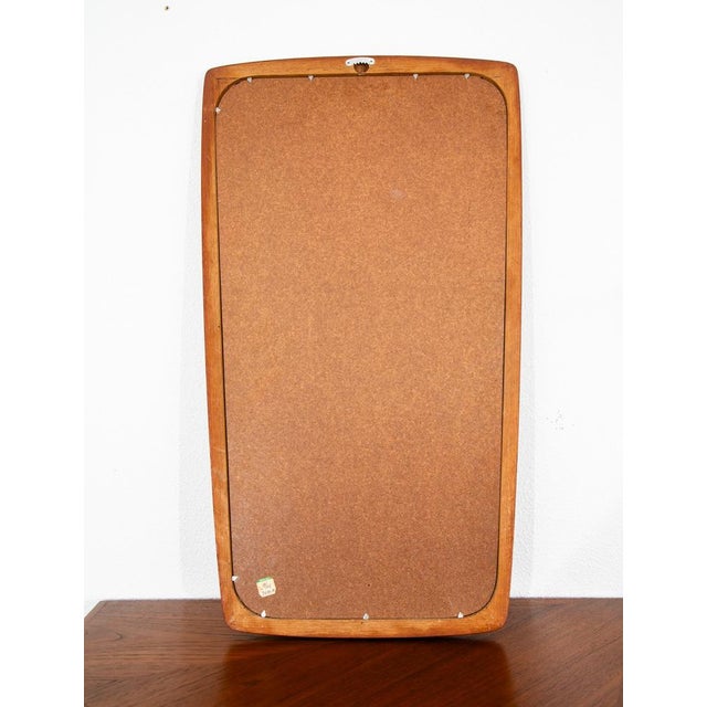 Mid-Century Modern Mid Century Danish Modern Mirror Wall Hanging Bathroom Solid Teak Abstract MCM For Sale - Image 3 of 12