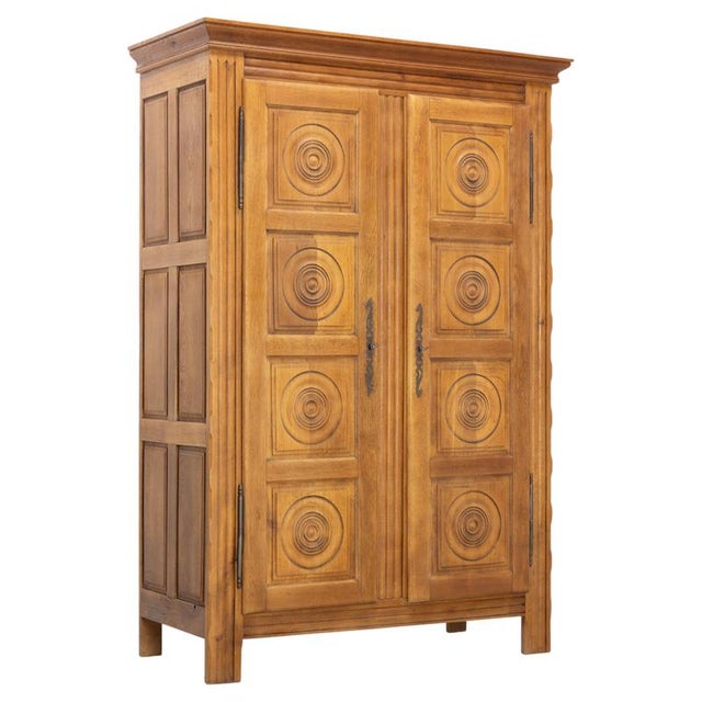 Vintage Carved Oak Cabinet, France, 1960 For Sale - Image 13 of 13