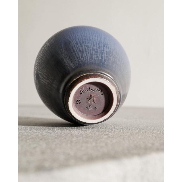Swedish Blue Vase by Berndt Friberg for Gustavsberg, 1970s For Sale - Image 4 of 6