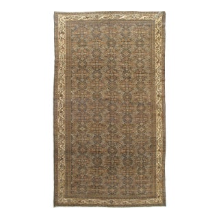 Antique Malayer Carpet, Handmade Oriental Rug, Green, Gray, Taupe, Fine Allover For Sale