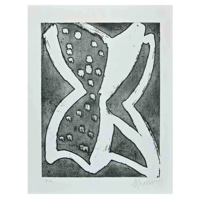Sante Monachesi, The Butterfly, Original Etching, 1970s For Sale