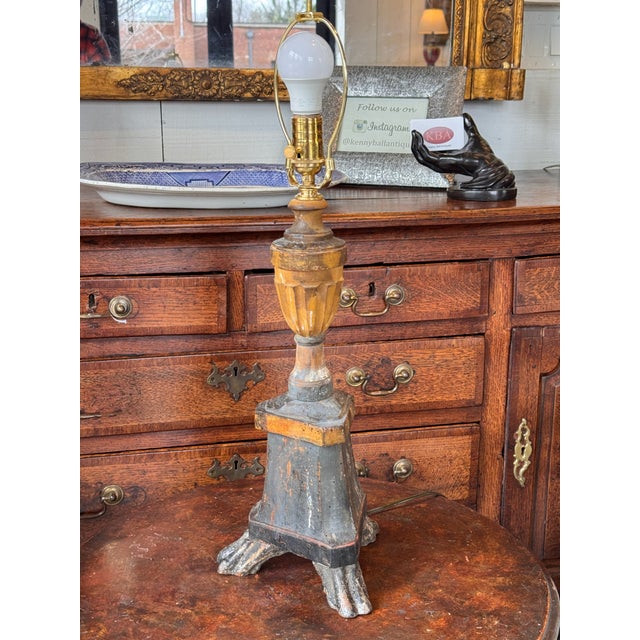 19th Century 19th Century Italian Altarstick Lamp For Sale - Image 5 of 9