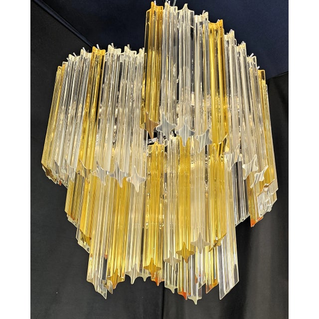 Vintage Chandelier with Quadrihedral Prism Glass from Murano, 2004 For Sale - Image 9 of 12