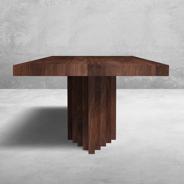 Westland Studio Hand Crafted Walnut Dining Table With Deco Base For Sale In Oklahoma City - Image 6 of 7