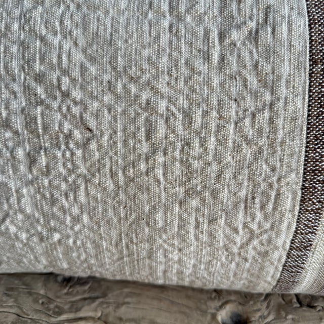 Vintage Turkish Hemp Rug Pillow 15" X 28" With Down Insert For Sale In Los Angeles - Image 6 of 7