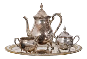 Edwardian Antique Silver Plated Afternoon Tea Service Set - 3 Pieces