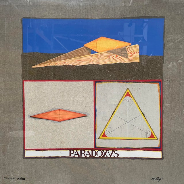 1970s Lucio Del Pezzo, Italian Modern Silkscreen Print, 1970s, Silkscreen on Canvas For Sale - Image 5 of 18