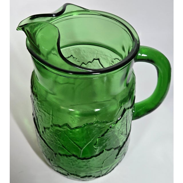 Green Green Spearmint Leaf Pitcher For Sale - Image 8 of 12