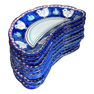 Vintage Italian Solimine Glazed Ceramic Salad Plate - Set of 10 For Sale