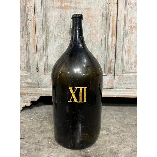 Large Antique French Hand Blown and Painted Wine Bottle, Normandy, Circa 1880s For Sale - Image 4 of 8