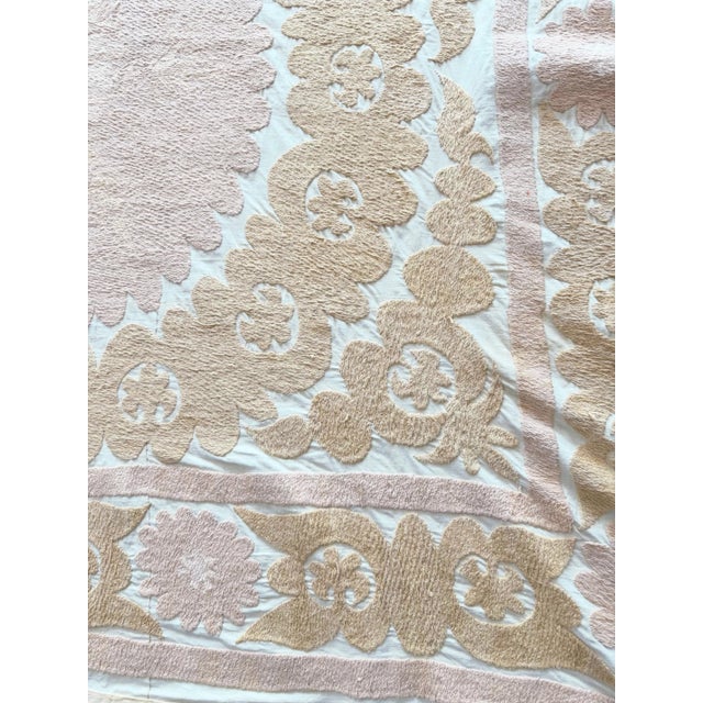 Suzani Wall Hanging - Vintage Hand-Embroidered Embroidery 4'4'' X 5'4'' For Sale In New York - Image 6 of 8