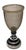 Vintage Smoked Glass Hurricane Candle Holder With Black & White Bone Inlay Base For Sale - Image 4 of 12