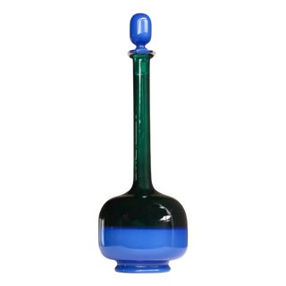Vintage Italian Art Glass Bottle by Gio Ponti for Venini, 1950s For Sale