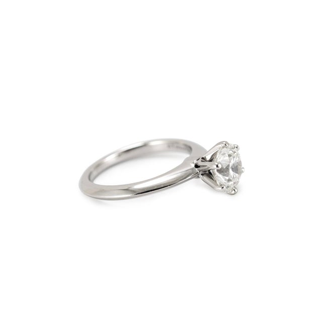 Tiffany and Co. Tiffany & Co. The Tiffany Setting Platinum Gia 1.24ct Diamond Engagement Ring, Size 4.5 For Sale - Image 4 of 11