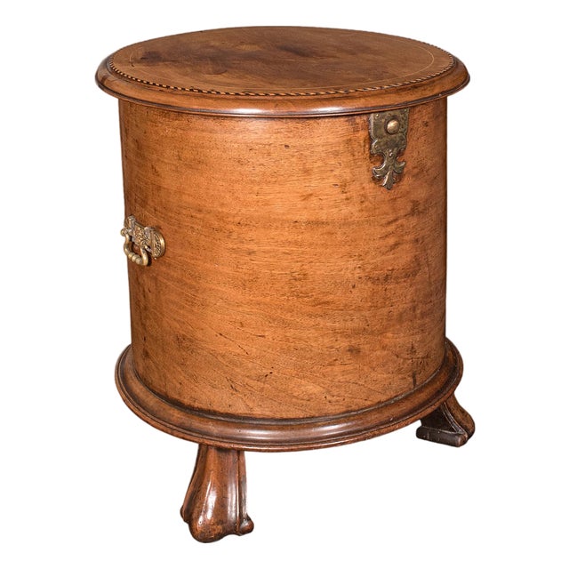 Antique Cellarette, English, Walnut Wine Cooler Stand, Side Table, Regency, 1820 For Sale