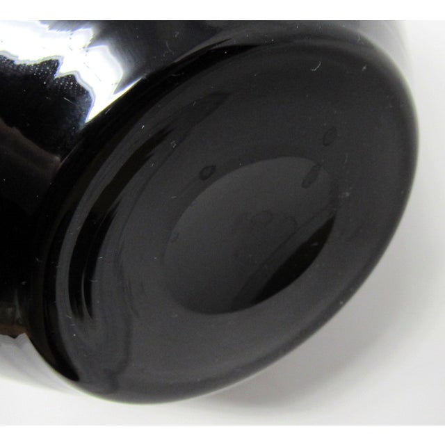 Orrefors of Sweden Black and White Cased Glass Vase Chairish