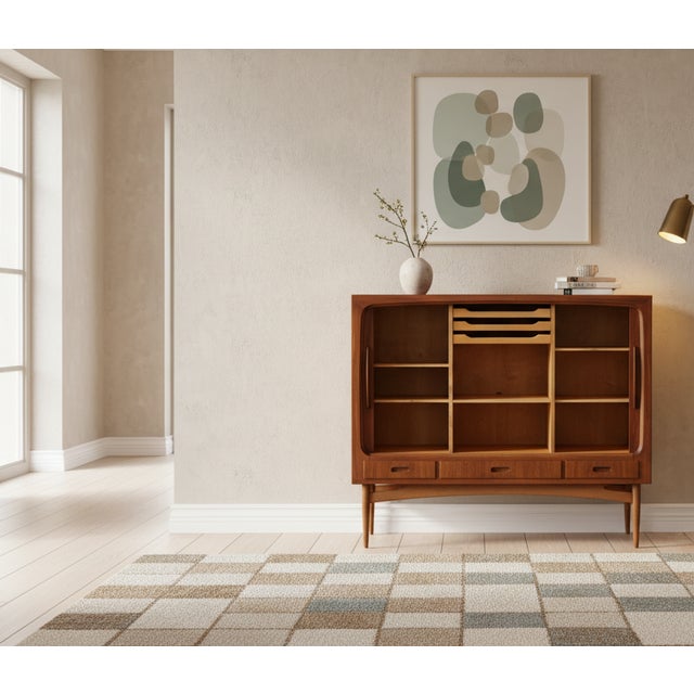 Mid-Century Modern Danish Teak Shutter Cabinet with Drawers and Shelves, 1960s For Sale - Image 3 of 11