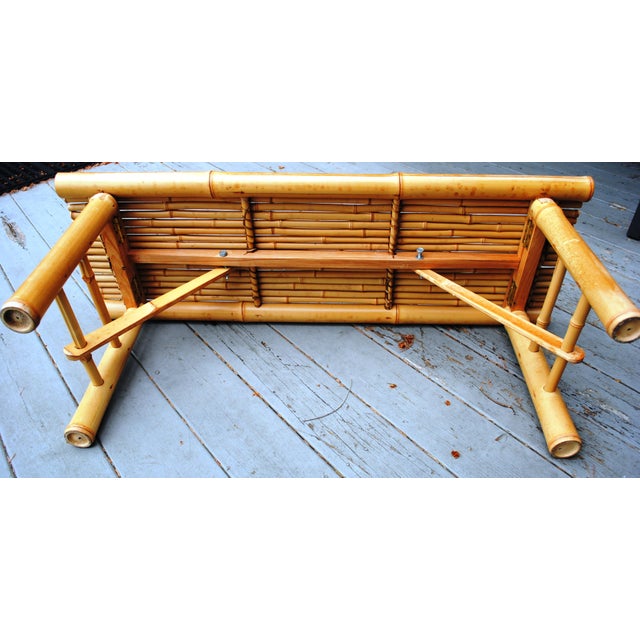 Mid 20th Century Vintage Bamboo Folding Bench For Sale - Image 5 of 7