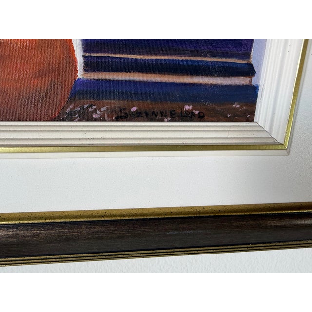 Vintage Suzanne Lord House Entrance Landscape Oil on Canvas Painting, Wood Framed For Sale - Image 9 of 11