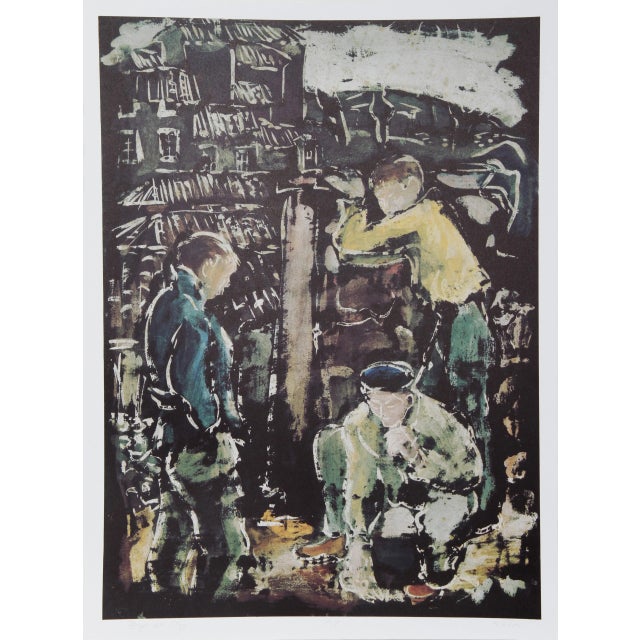 Impressionist Bogdan Grom, Boys at Play, Lithograph For Sale - Image 3 of 3