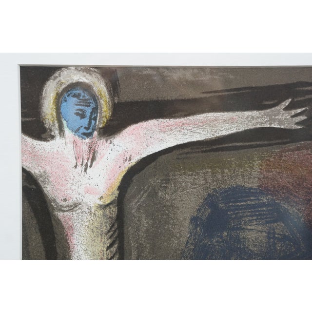 Marc Chagall 1950 Marc Chagall the Mystical Crucifixion Lithograph Print W Coa 32" For Sale - Image 4 of 14