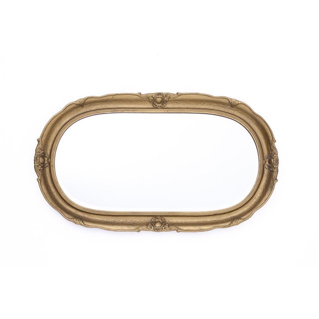 1950s Oval Mirror in Gilt Frame, Poland, 1950s For Sale - Image 5 of 7