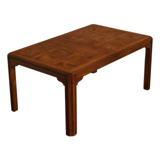 Drexel Heritage Sketchbook Collection Burl Wood Parsons Extendable Dining Table For Sale