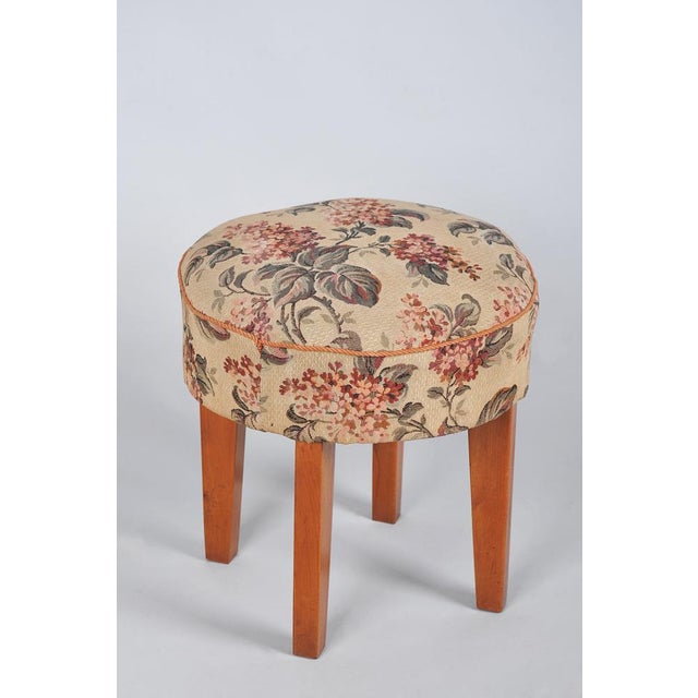 Beige Art Deco Beech Stool, Czech, 1930s For Sale - Image 8 of 8