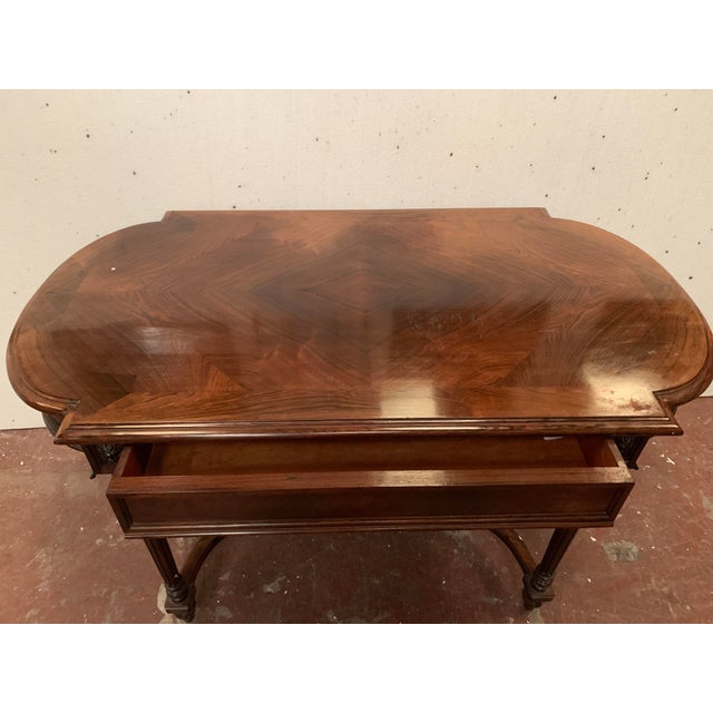 Napoleon III Rosewood and Veneer Desk, 1800s For Sale - Image 3 of 11