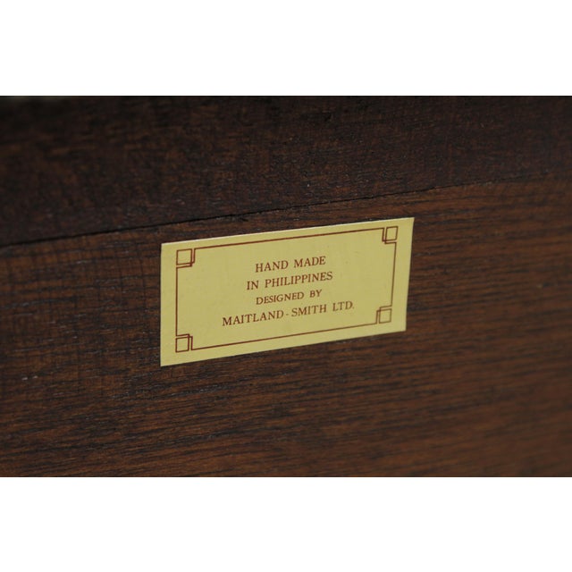 Maitland Smith Flame Mahogany Marble Top Bombe Dresser For Sale - Image 18 of 18