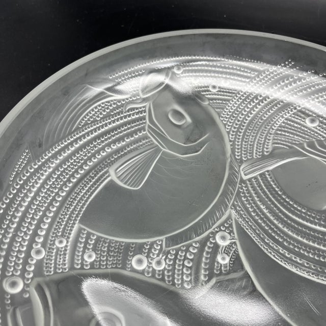 Frosted Pressed Glass Cup with Carp Fish Decoration by Pierre Davesn, 1930s For Sale - Image 15 of 18