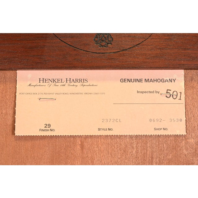 Henkel Harris Georgian Carved Mahogany Lighted Breakfront Bookcase Cabinet For Sale - Image 18 of 18