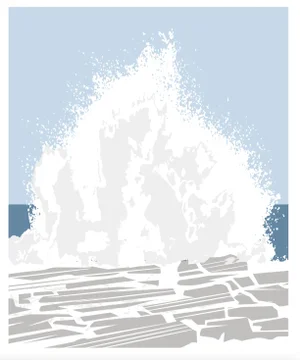 "Big Wave" Contemporary Minimalist Abstract Seascape Print