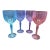 1990s Pastel Crystal Goblets - Set of 4 - Marquis Brookside - Attributed to Waterford For Sale
