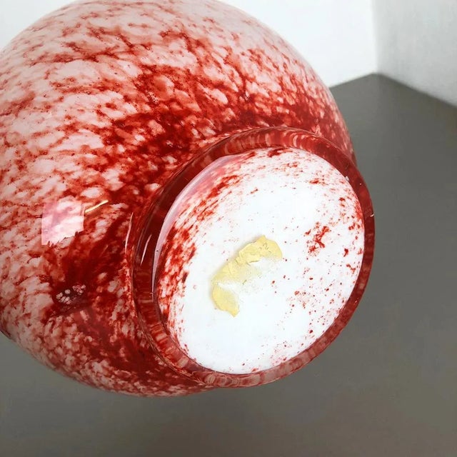 Large Vintage Pop Art Opaline Florence Vase, Italy For Sale - Image 6 of 11