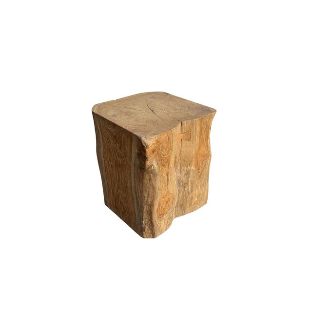 Not Yet Made - Made To Order Reclaimed Teak Wood Side Table or Pedestal Stunning Textures For Sale - Image 5 of 5