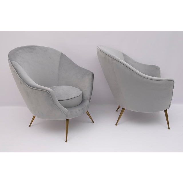 Mid-Century Modern Mid-Century Modern Velvet Chairs by Federico Munari, Italy, 1950s, Set of 2 For Sale - Image 3 of 9