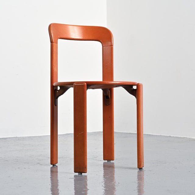 Red Dining Chairs by Bruno Rey for Dietiker, 1970s, Set of 4 For Sale - Image 8 of 16