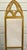 Gothic Pair of Hollywood Regency Gothic Revival Gold Dining or Accent Chairs in Ivory Bouclé For Sale - Image 3 of 9