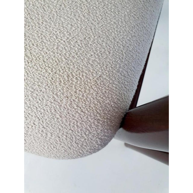 Mid-Century Modern Dining Chairs in Bouclé and Walnut attributed to Thomas Harlev, 1960s, Set of 2 For Sale - Image 6 of 11