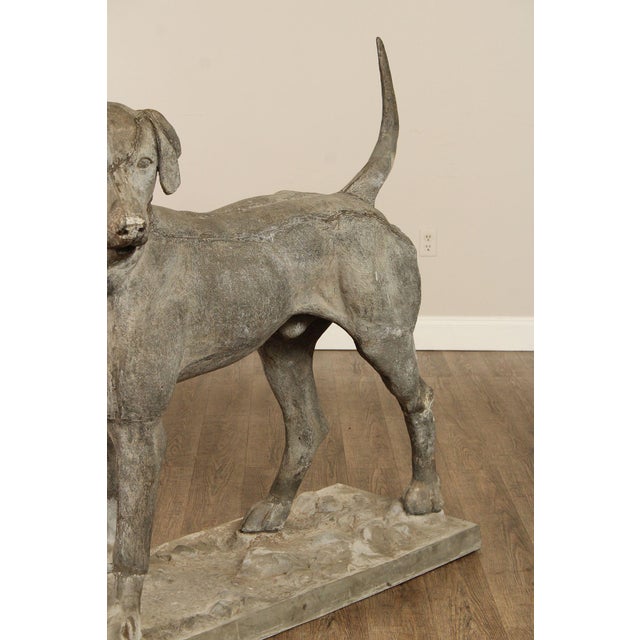 Gray Antique 19th Century J.W. Fiske Zinc Morley's Dog Statue For Sale - Image 8 of 12