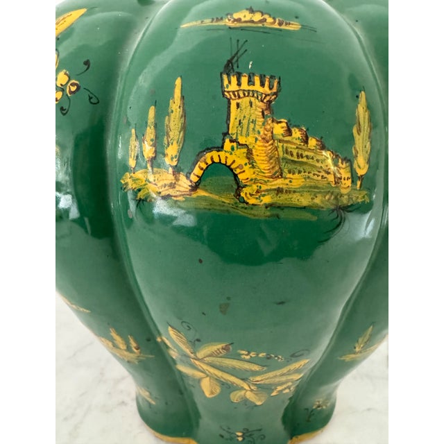 Green Antique Italian Majolica Vase For Sale - Image 8 of 11