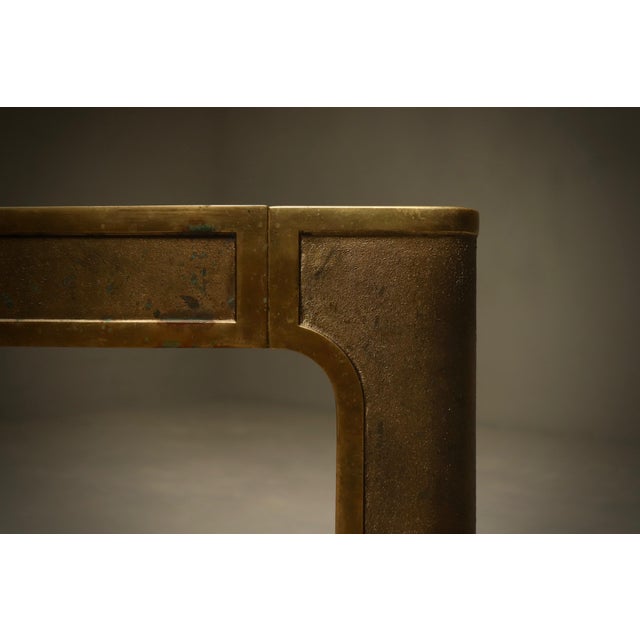 Metal Brutalist Cast Bronze Side Table by Peter Van Heeck, 1970s For Sale - Image 7 of 9